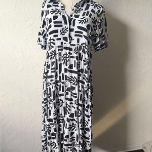 LuLaRoe Black and White Patterned Dress